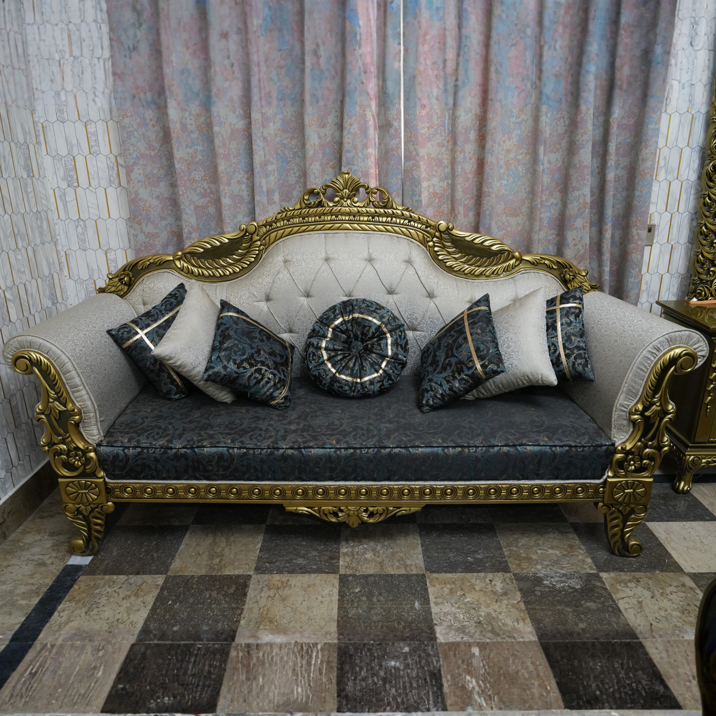 Royal Midnight Gold Sofa Set